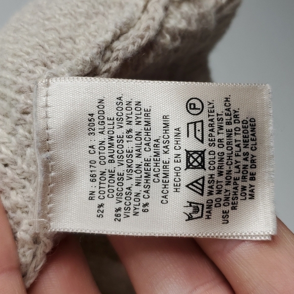 Anthro Moth sweater mock neck cutout long sleeves womens taupe size medium - Picture 7 of 12